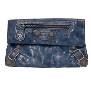 Nicole Lee Blue Fold Over Clutch Purse
